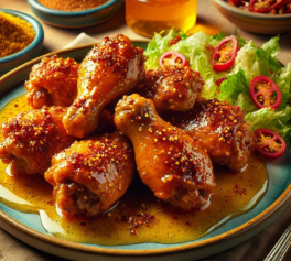 ALITAS DE POLLO A LA MOSTAZA Y MIEL CON MERKÉN