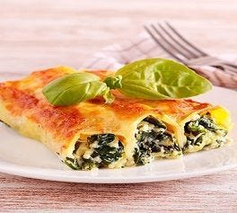 CANELONES RELLENOS CON PAVO