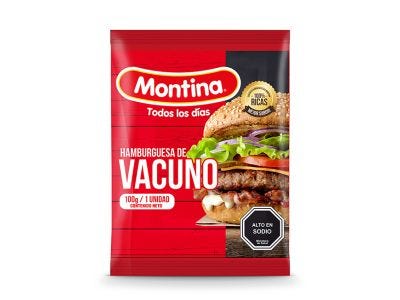 Hamburguesa de Vacuno 100 gr, 25 Und.