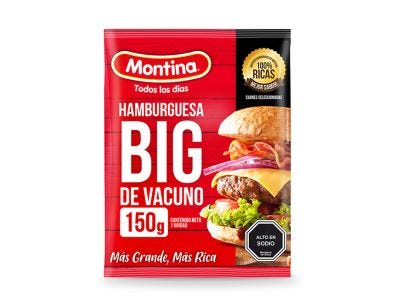 Hamburguesa Big de Vacuno 150 gr, 24 Und
